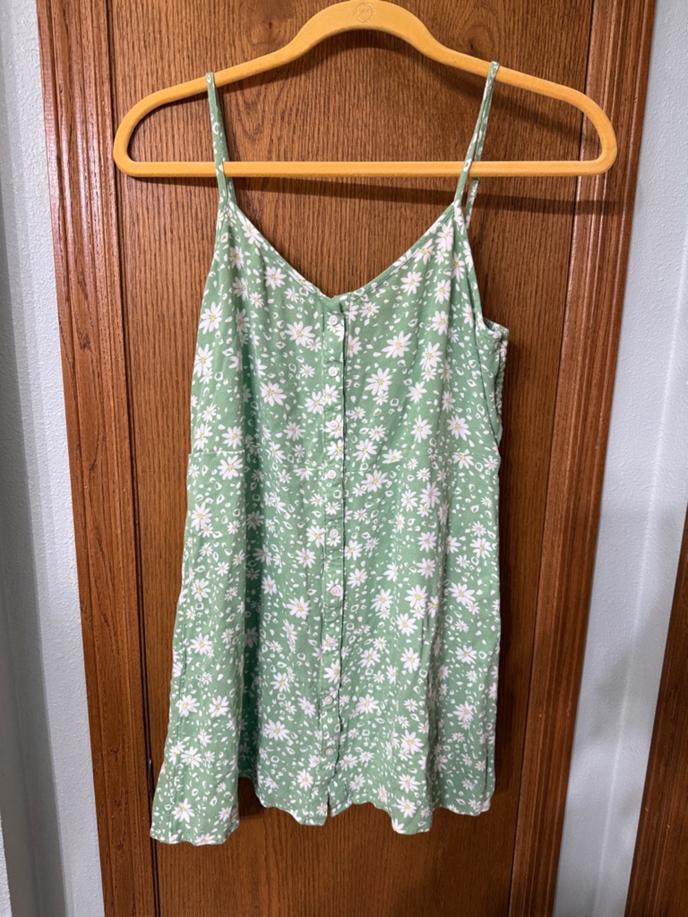 aerie Green Floral Mini Dress with White Daisies